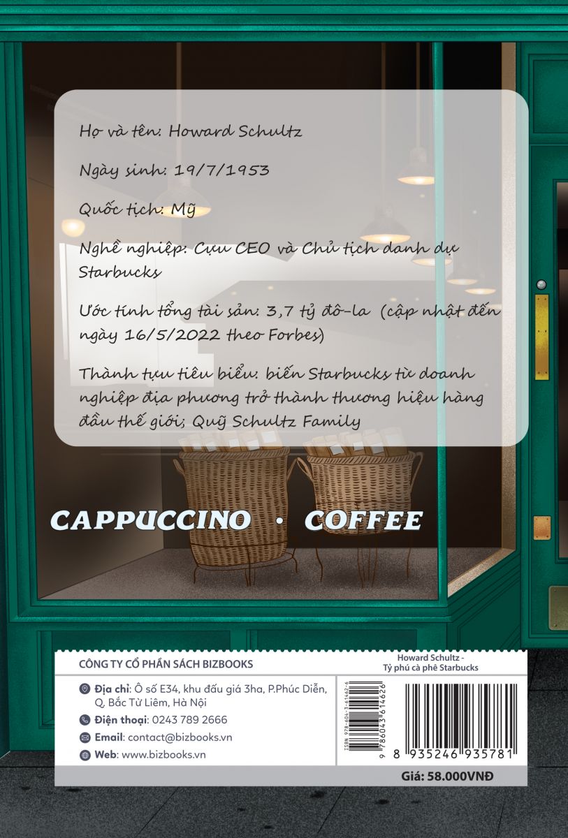 Howard Schultz: Tỷ phú cà phê Starbucks - Bộ sách ươm mầm tỷ phú nhí Bizbooks 2